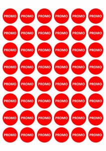 Etichete personalizate cu PROMO, 100 buc, PVC, rezistente la apa - Img 3