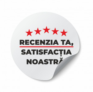 Etichete personalizate RECENZIA TA, 100 buc, PVC, rezistente la apa