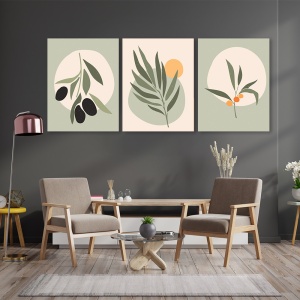 Set 3 Tablouri Frunze stilizate