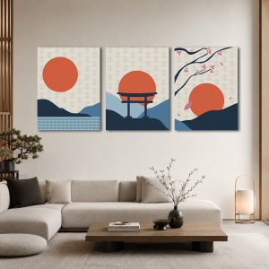 Set 3 Tablouri Minimalist japanese landscape