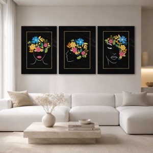 Set 3 Tablouri Spring flower heads