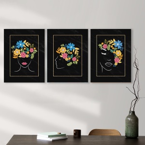 Set 3 Tablouri Spring flower heads