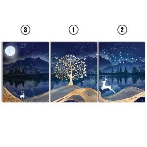 Set Tablouri Canvas - Enchanted Forest At Night - Img 2