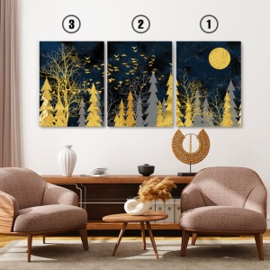 Set Tablouri Canvas - Golden Forest - Img 2