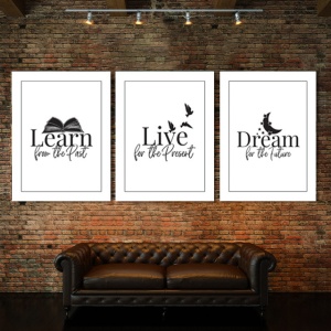 Set tablouri canvas motivationale - Learn, live dream - Img 6