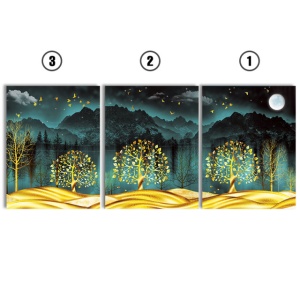 Set Tablouri Canvas - Night In The Golden Forest - Img 2