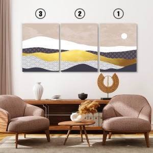 Set Tablouri Canvas - Sun Above The Abstract Desert - Img 3