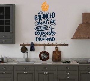 Sticker Bucatarie - A ballanced diet with cupcakes - Img 3