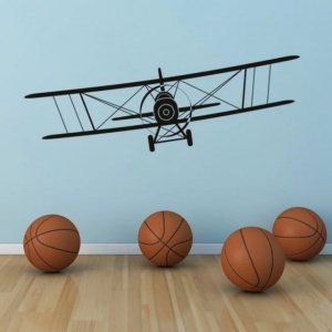 Sticker De Perete Flying Biplane Airplane Aircraft