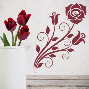 Sticker De Perete Rose Flower Swirls - Img 2