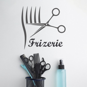 Sticker Frizerie (foarfece si fire de par) - Img 2