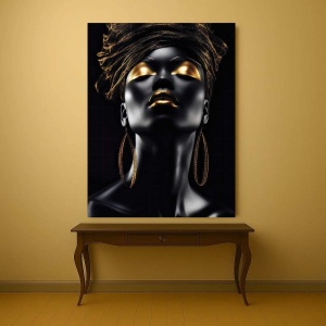 Tablou Canvas - Beautiful tribal woman with gold - Img 4
