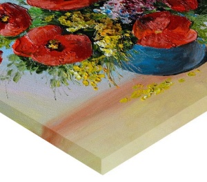 Tablou Canvas Efect Pictura - Vaza Cu Maci - Img 3