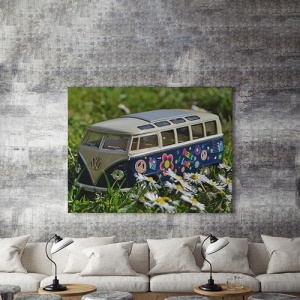 Tablou Canvas Flower Power Van - Img 4