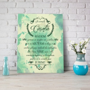 Tablou Canvas In Aceasta Casuta - Acuarela Verde