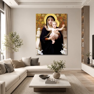 Tablou Canvas "La Virgen de los Lirios„ - Fecioara cu Pruncul”