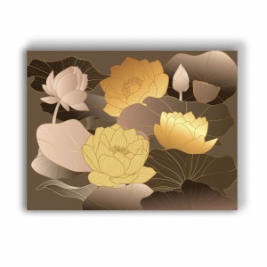 Tablou Canvas Lotusi Aurii - Img 3