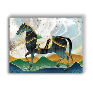 Tablou Canvas Magical Golden Horse - Img 3