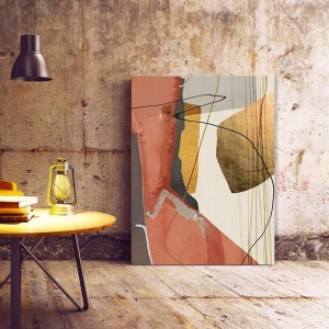 Tablou Canvas Modern Abstract - Abstract painting with golden patches - Img 2