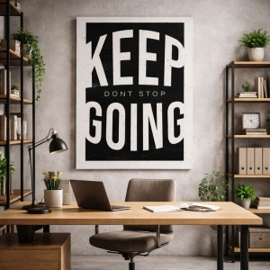 Tablou Canvas Motivational - Keep going (concrete)