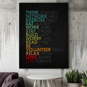 Tablou Canvas Motivational - The recipe of success (rainbow words) - Img 3