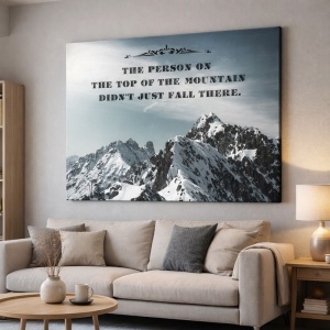 Tablou Canvas Motivational - Top Of The Mountain