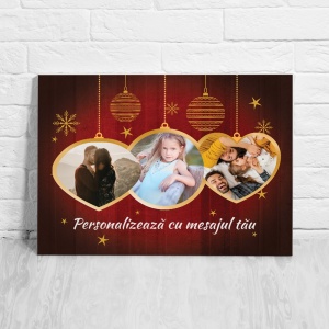 Tablou Canvas Personalizat - 3 globuri cu fotografii de Craciun - Img 3