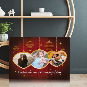 Tablou Canvas Personalizat - 3 globuri cu fotografii de Craciun - Img 7