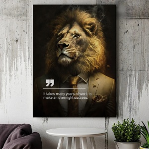 Tablou Canvas Personalizat - Business Animals - Golden Lion - Img 2