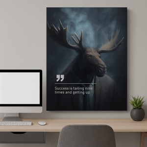 Tablou Canvas Personalizat - Business Animals - Moose