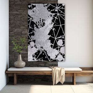 Tablou canvas - Silver on Black (ZAZ 140)