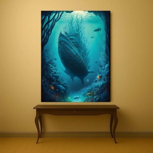 Tablou Canvas Underwater shipwreck - Img 4