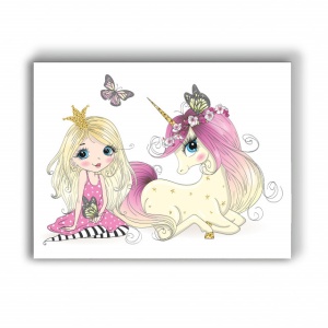 Tablou Copii - Princess and the Unicorn - Img 3