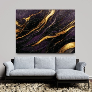 Tablou Fluid Marble with Purle and Golden Waves (088) - Img 5