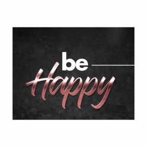 Tablou Motivational - Be happy (bronze) - Img 3