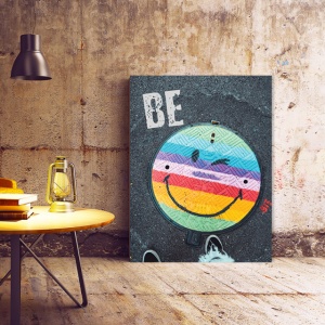 Tablou Motivational - Be Happy (Smiley Face) - Img 2