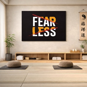 Tablou Motivational - Fearless (red marks)