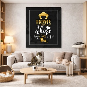 Tablou Motivational - Home is where cat is - Img 5
