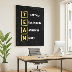 Tablou Motivational - Team (gold scrabble)