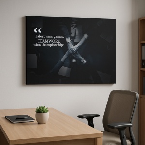 Tablou Motivational - Teamwork Wins Championships