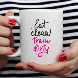 Cana cu Mesaj Eat Clean Train Dirty - Img 3