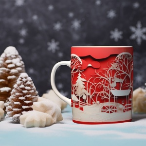 Cana De Craciun - 3D Quilling winter landscape