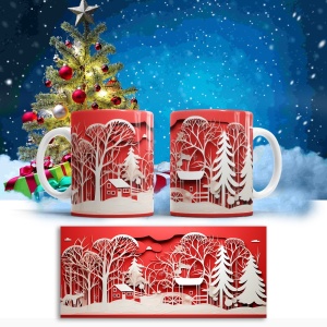 Cana De Craciun - 3D Quilling winter landscape - Img 2