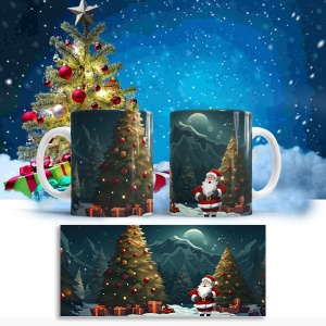 Cana De Craciun - Santa and Beautiful Christmas Tree