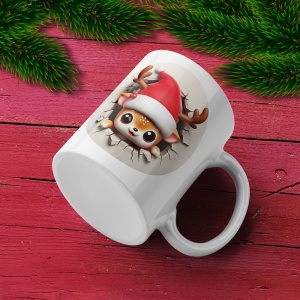 Cana De Craciun - Smiling Reindeer with Big Eyes