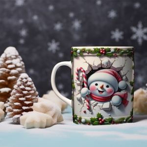 Cana De Craciun - Sweet Snowman with Candies - Img 2