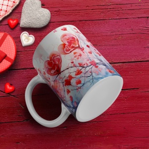 Cana Valentine's Day - Inimi Flori (efect de pictura)