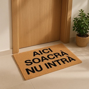 Covor de intrare personalizat - 60x40cm - AICI SOACRA NU INTRA - Img 2