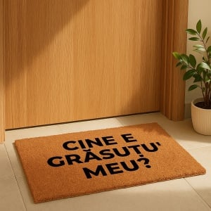 Covor de intrare personalizat - 60x40cm - Cine E Grasutu Meu - Img 2