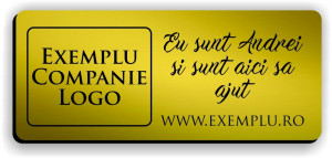 Ecuson personalizat gravat cu nume si/sau logo 7x3cm, auriu - Img 3